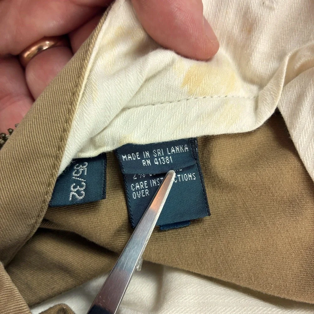 Polo Ralph Lauren Classic Fit Stretch Pants Khaki Tan Chino 35x31
